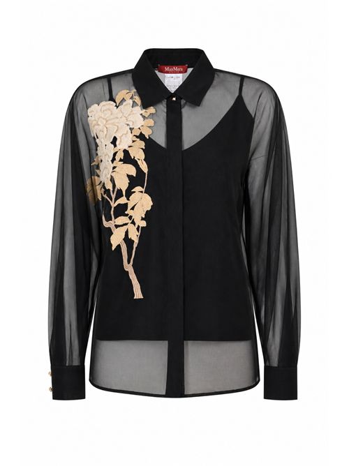 Camicia MSELIBBRA in organza di seta con ricamo Nero MAX MARA STUDIO | 2616261014600002
